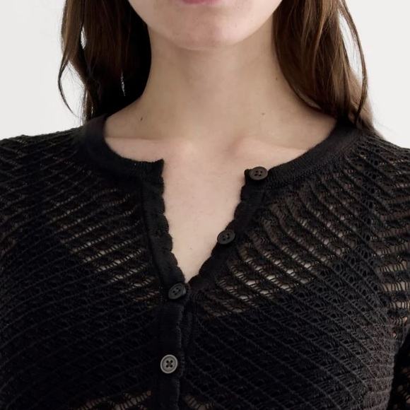 Everlane Black Lace Knit Cardigan - Picture 2 of 12